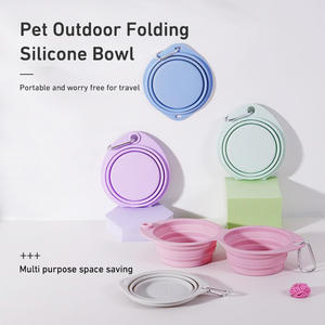 Köpekler kediler için Snap ile özel gıda sınıfı silikon katlanabilir hayvan mama kabı, taşınabilir seyahat mama kabı, OEM/ODM - Product Image 2