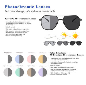 2023 gros unisexe bleu sans monture lunettes de <span class=keywords><strong>soleil</strong></span> de haute qualité Logo personnalisé TAC UV400 métal cadre argent <span class=keywords><strong>verre</strong></span> lunettes de <span class=keywords><strong>soleil</strong></span> - Product Image 2