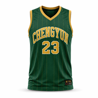 Maillot de basket-ball vert émeraude classique des années 90, lettrage universitaire, uniforme d'équipe rétro