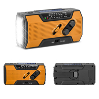 Nieuwe design AM/FM/NOAA weerradio met 3 LED zaklamp, handkruk, noodtelefoon, zonne-/USB-oplader, wekker, speaker, geschikt voor buitengebruik