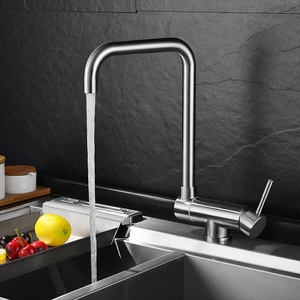 304 acier inoxydable brossé évier mélangeur fenêtre intérieure pliant 360 Rotation bain cuisine évier robinet - Product Image 1