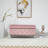 Repose-pieds carré rose moderne banc ottoman tabouret de courtoisie avec pieds en argent pouf repose-pieds moelleux en peluche pour chambre salon