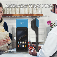 Terminal de point de vente portable Senraise H10s Android 13.0 5,5 pouces avec lecteur NFC, connectivité Bluetooth USB, 4G, 4 cœurs, 3 Go