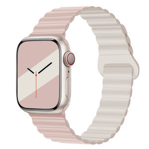 Bracelet de montre Zonesin pour Apple Watch Series 3/Ultra 3/SE 3 Deuxième Génération, en silicone bicolore avec fermoir magnétique - Product Image 2
