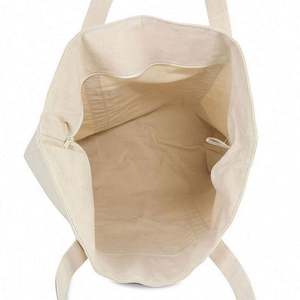 Bolsa de Compras de Algodón Sublimado con Logotipo Personalizado, Bolsa de Lona Reciclada con Bolsillo y Cremallera - Product Image 2