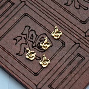 Amuleto de nube auspiciosa de cobre puro, 9x13mm, chapado en oro y plata, para accesorios Hanfu DIY - Product Image 4