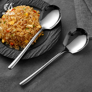 ช้อนเสิร์ฟสแตนเลสทันสมัย ด้ามยาว ชุบเงิน ขัดเงา ทนความร้อน ใช้กับเครื่องล้างจานได้ เหมาะสำหรับใช้ในบ้าน - Product Image 2