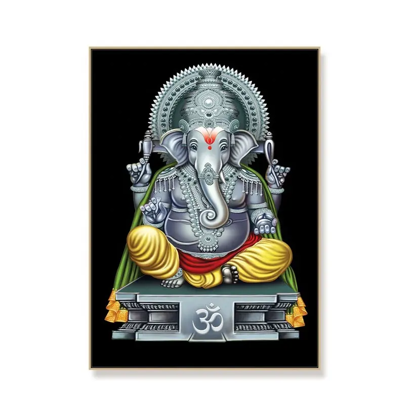 Benutzer definierte gestreckte Leinwand Kunstdrucke Indien Gott Nase Elefant Kunstwerk Indien Wand kunst Bild Buddha Malerei
