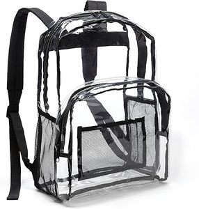 Stylish Transparent Student Backpack with Pockets Customizable Logo Durable for School & Activities Customizable Logo