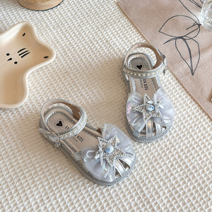 Sandali Antiscivolo per Bambine, Scarpe Estive con Suola Morbida, Decorazioni in Strass e Rete, Sandali con Punta Chiusa per Bambini - Product Image 3