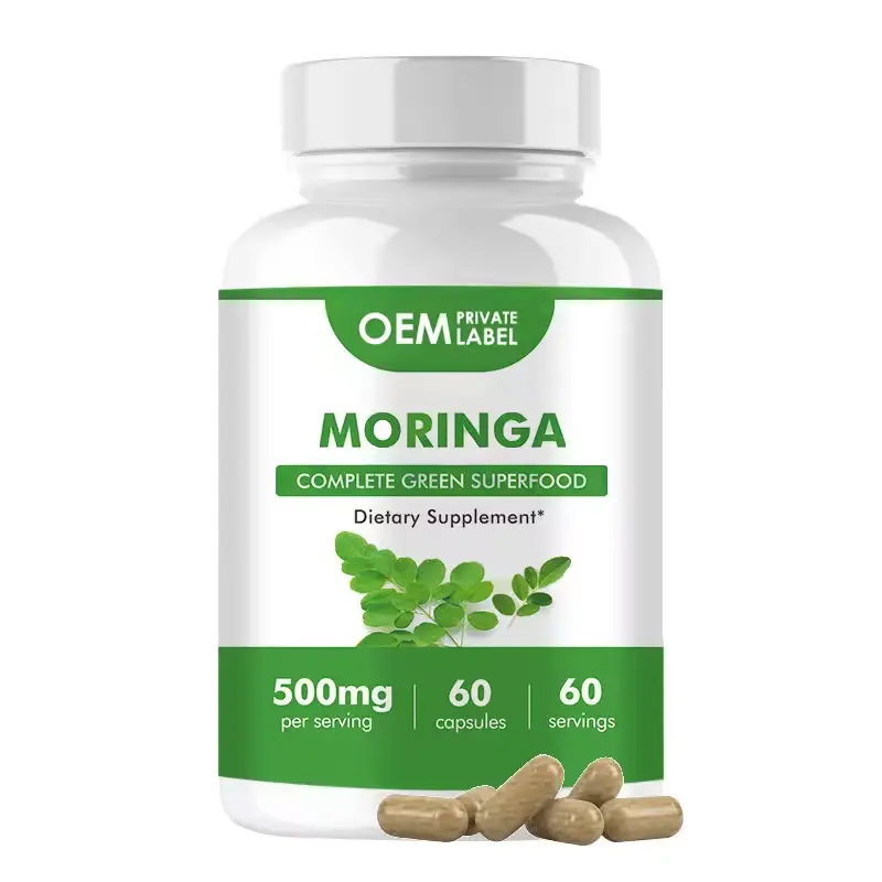 Biocaro OEM özel etiket Moringa yaprak özü kapsül metabolizması bağışıklık desteği Moringa tozu Moringa Oleifera kapsüller