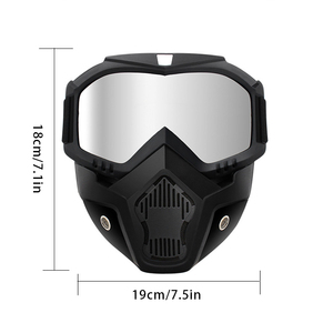 Nuovo Casco Aperto alla Moda con Visiera Staccabile, Occhiali e Maschera Antivento e Antipolvere per Moto e Uso Esterno - Product Image 3