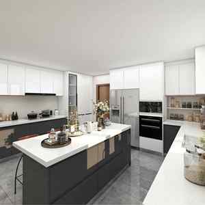 Fabricant de cuisines sur mesure en bois du Guangdong, armoires de cuisine modernes de style shaker, gris - Product Image 2