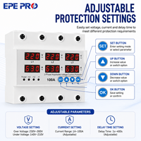 EPEPRO EPNP-100N 100A Relais de protection triphasé réglable AC80-400V contre les surtensions et les sous-tensions avec affichage numérique
