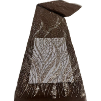 Dentelle française perlée NI.AI avec des paillettes brodées, des perles et des paillettes, tissu en dentelle pour robe de mariée