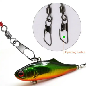 Eslabones Giratorios de Acero Inoxidable Negros para Agua Salada con Mosquetón de Seguridad para Pesca Marina - Product Image 5