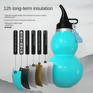 Vente en gros, nouvelle tasse à eau de sport à sangle portable de grande capacité, bouilloire en métal pour <span class=keywords><strong>gourde</strong></span> Taiji avec <span class=keywords><strong>gourde</strong></span> thermos d'accompagnement - Product Image 2