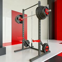 Soporte de Sentadillas Metálico Unisex, Estructura de Acero para Entrenamiento de Fuerza en Casa, Barra de Dominadas, Entrenador de Seguridad para Sentadillas