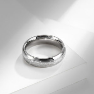 Anillo Mágico de El Señor de los Anillos que Brilla en la Oscuridad, Anillo de Acero Dorado, Joyería de Moda Unisex, Regalo - Product Image 6