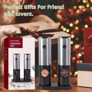 Juego de 2 Molinillos Eléctricos Recargables de Sal y Pimienta de Acero Inoxidable de Alta Calidad con Base de Carga y Almacenamiento Conveniente - Product Image 6