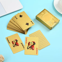 Cartes à jouer en feuille d'or laminée plastique en stock : Cartes à jouer en plastique PET imperméables et résistantes à l'usure