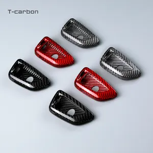 T-karbon Tipe T Penutup Kunci Mobil, Sarung HP Pabrik Karbon Serat Karbon Tipe Wajah Cocok untuk TOYOTA SUPRA A90
