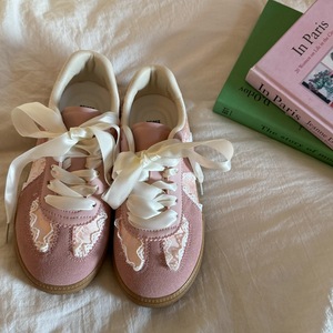 Silver lace exclusive 2026 new hit glossy shoe strap thin style retro ballet style white sneakers - Product Image 6
