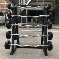 Juego de Barras Fijas Comerciales EZ Curl y Rectas para Levantamiento de Pesas, para Gimnasio, Fitness, Culturismo, Entrenamiento de Fuerza