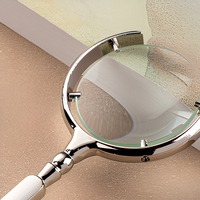 Handheld Crescent-Shaped Magnifying Glass 8x for Seniors Children Jewelers & Maps; Focuses Sunlight to Start Fires; Made China