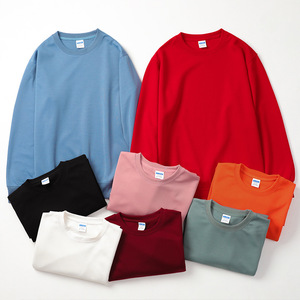 Cotton Terry Round Neck Sweatshirt 320g Solid Color Daily Wear Restaurant Uniforms - Product Image 3