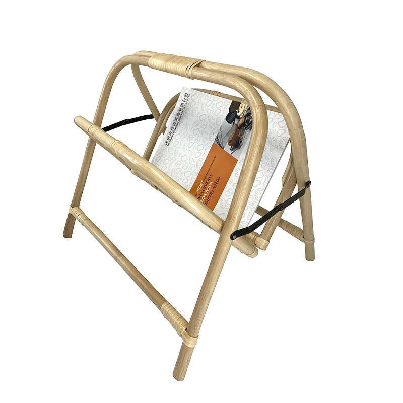 2021 New Design Handmade Rattan Foldable Magazine File Holder Organizer Stand