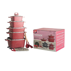 Batterie de cuisine Elite 16 pièces forgée antiadhésive, comprenant des casseroles carrées 20-32 cm, une casserole 28 cm peu profonde, finition mouchetée et distribution uniforme de la chaleur - Product Image 4