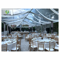 Tente de réception en PVC avec structure en aluminium robuste 20x40 pour mariage, grands événements et salons professionnels - Conception modulaire sur mesure avec logo