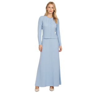 <strong>2026</strong> New Women Autumn <strong>Fashion</strong> High Quality Elegant Two-piece Set Pearls Button Knitted Cardigan and Long Skirt Party <strong>Wear</strong> - Product Image 1