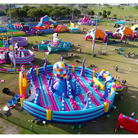 Grand jeu de plein air commercial château de videur gonflable équipement de terrain de jeu géant poulpe thème trampoline parcs d'amusement gonflables