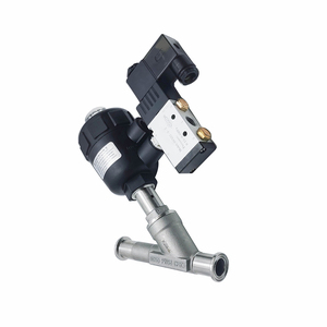 Premium 3/4 pollici 19.05MM in acciaio inox SS304 SS316L sanitari di grado Tri-morsetto valvole pneumatiche ad angolo con testa in plastica - Product Image 4