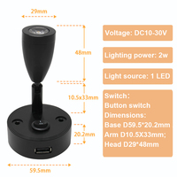NEW Arrive Cross Border LED Indoor Reading RV Yacht Lights Lampe de lecture de chevet dans la chambre et l'hôtel Modern America Style