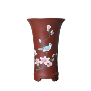 Pot à Bonsaï Artisanal Zhu Ni Da Hong Pao en Argile Peinte, Style Chinois Classique - Product Image 5