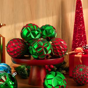 Adornos Navideños Circulares de Plástico Electrochapado, Irrompibles, Reutilizables, Decorativos, Juego de Bolas Colgantes - Product Image 1