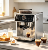 Máquina de Café Espresso de Doble Caldera de 2800W, 20 Bares, Bomba Doble PID, Molinillo de 58mm, 30 Ajustes de Molienda, Semiautomática, OEM