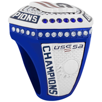 Bague de championnat en alliage d'or au design personnalisé USSSA - Bague de sport pour enfants (baseball, basketball, boxe) pour hommes et femmes