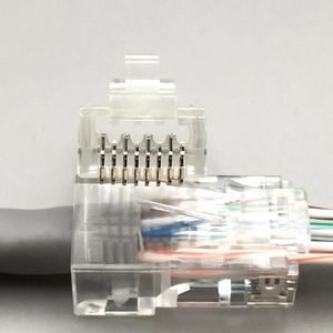 Nhà máy trực tiếp bán RJ45 kết nối CAT6E che chắn trong suốt ROHS chứng nhận PE áo khoác pha lê đầu RJ45 vượt qua kết nối - Product Image 4