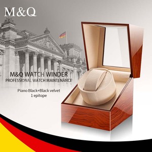 M&Q Caja Giratoria Automática para Relojes de 1 Ranura, Madera Maciza con Acabado de Laca de Piano de Alto Brillo, Antimagnética, Silenciosa, con Fuente de Alimentación para Relojes Mecánicos - Product Image 6
