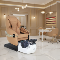 Fauteuil de manucure et pédicure de luxe haut de gamme russe avec accoudoir coulissant, spa pour les pieds à remous et massage du dos pour salon de beauté (vente en gros)