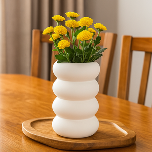Jarrones grandes de mesa blancos nórdicos, florero de cerámica, decoración para sala de estar, olla de cerámica y porcelana para el hogar, sala de estar - Product Image 3