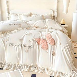 4 buah bordir tiga dimensi sikat ramah kulit + seprai renda kupu-kupu mawar buatan tangan - Product Image 6