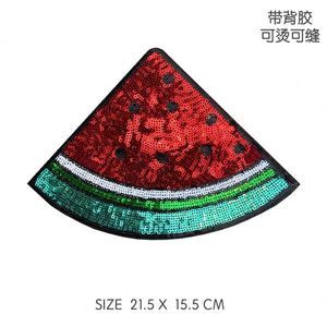 Factory Sale Kawaii Big Size Embroidery Iron on Watermelon Ice Cream <b>Drinks</b> Lollipop Sequin Patch for Tshirt Hoodies - Product Image 6