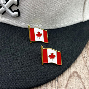 Épingles à drapeau en émail métallique, forme de carte du Mexique, des États-Unis et du Canada, accessoires pour chapeaux, souvenirs, tête ronde de 16 mm, matériau en alliage, usage général - Product Image 2