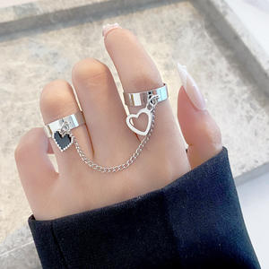 <span class=keywords><strong>Anello</strong></span> a doppia catena con personalità creativa Unisex in stile Punk - Product Image 1