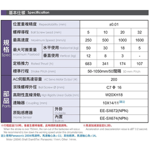 Pfth10 200W 107-683n đột quỵ sân 50-1050mm cửa hàng <span class=keywords><strong>CNC</strong></span> mô-đun tuyến tính chuyển động xuất sắc trực tuyến - Product Image 4